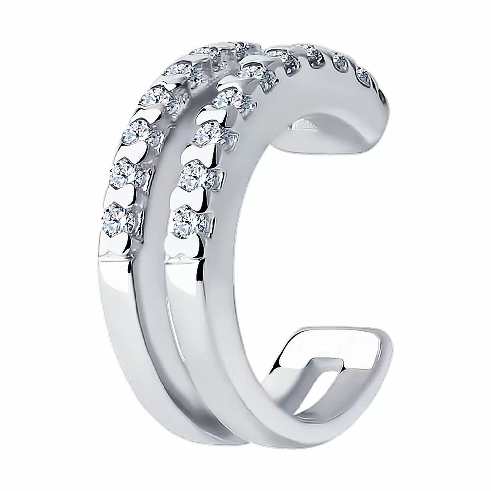 Серьги кафф 94170335 серебро