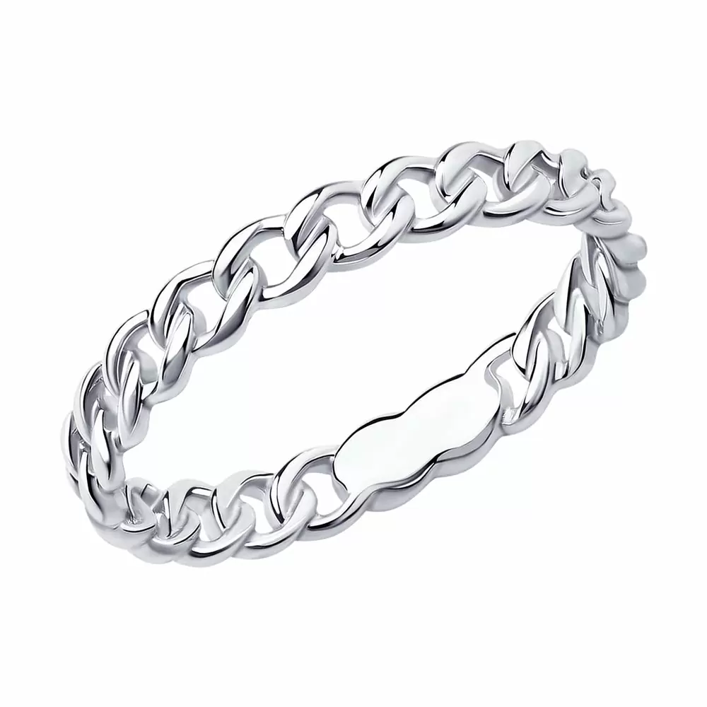 Кольцо 94012508 серебро Звенья