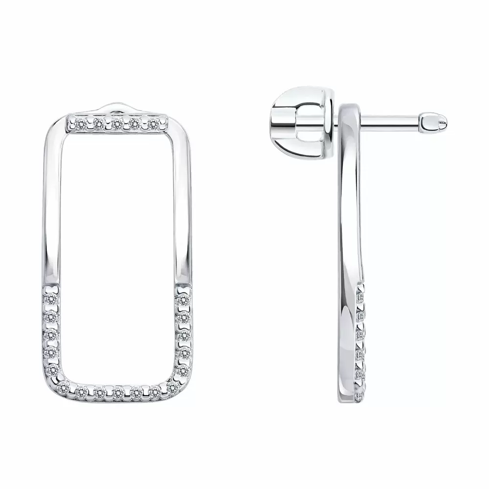 Серьги подвесные 94-122-00400-1 серебро