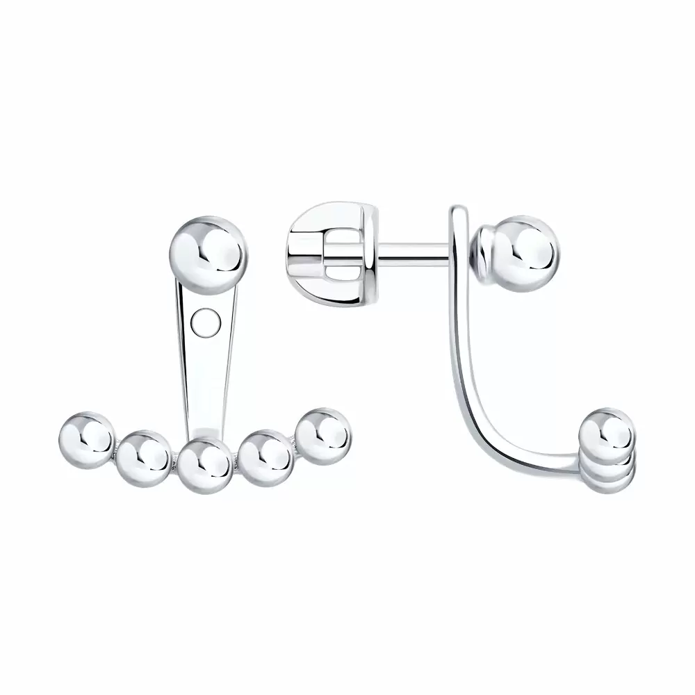 Серьги джекеты 94027208 серебро