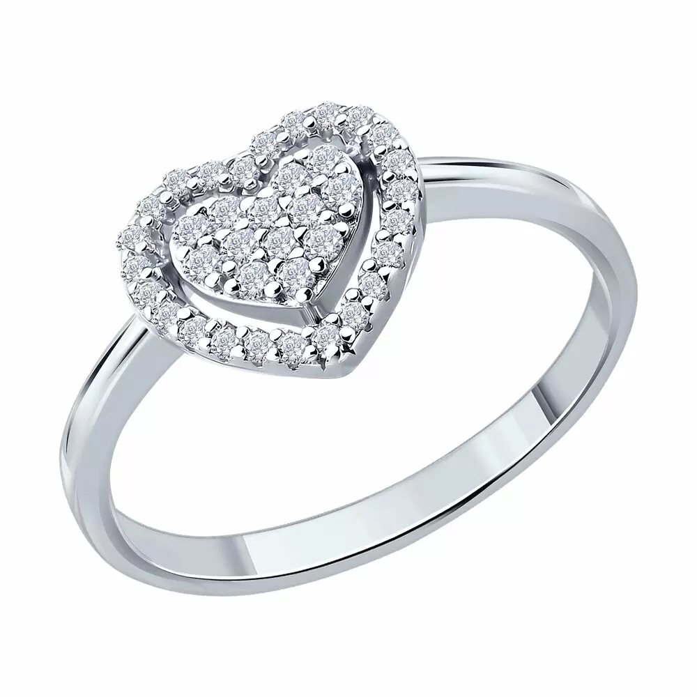 Кольцо 94014896-91 серебро Сердце