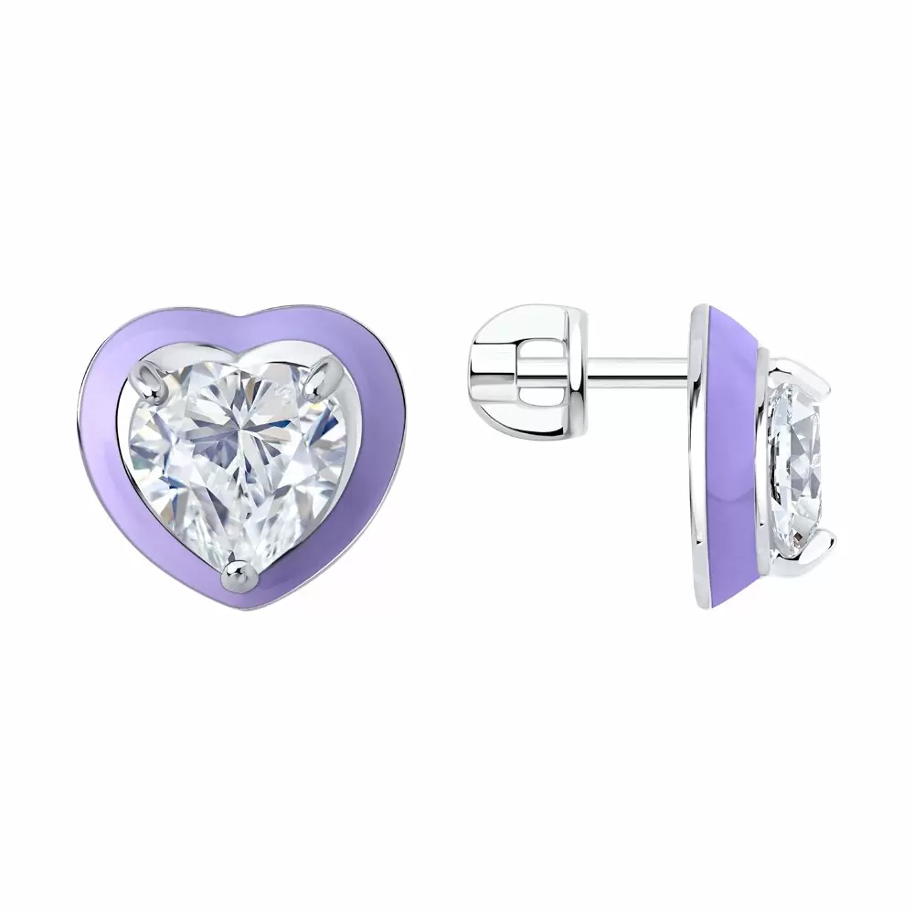 Серьги 94027135 серебро Сердце_0