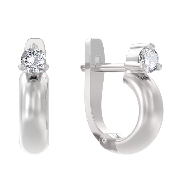 Серьги один камень 1054542-01110 серебро