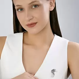 Брошь 94-140-00039-1 серебро Зебра_1