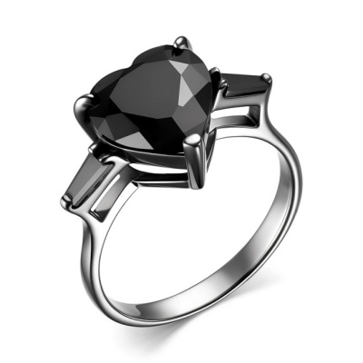 Кольцо один камень К-3751чрс416216 серебро Сердце