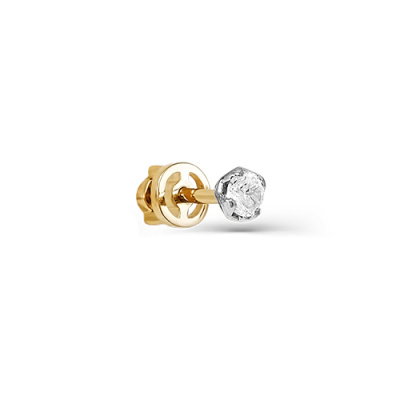 Серьги пусета одиночная 050350 золото