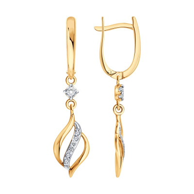 Серьги подвесные 0200881 золото