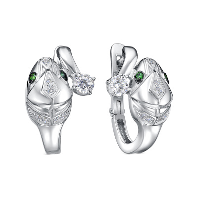 Серьги с1207615 серебро Булгари Змея