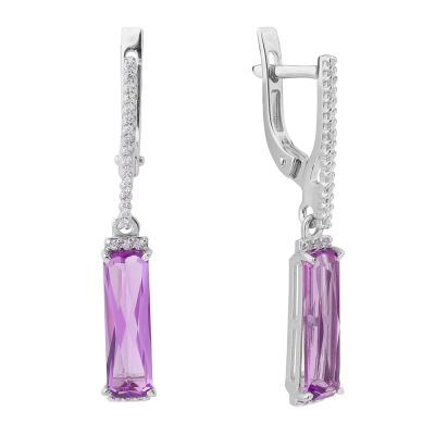 Серьги подвесные С-0277 ам серебро
