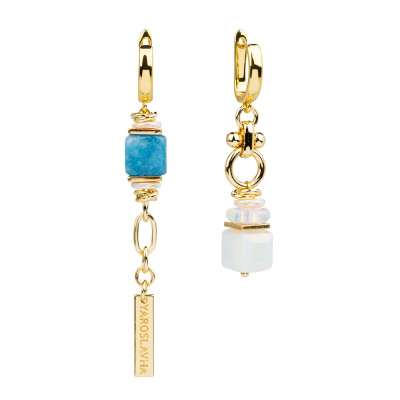 Серьги подвесные с00  бижутерный сплав light blue