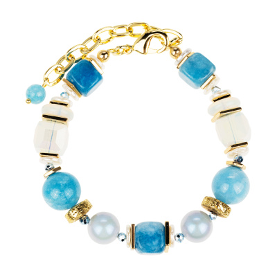 Браслет т100 бижутерный сплав light blue
