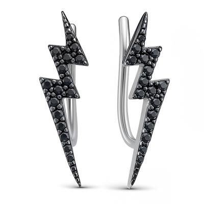Серьги каффы с211552.0010 серебро Молния