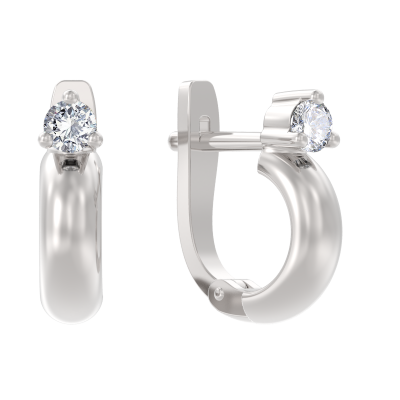 Серьги один камень 1054542-01110 серебро