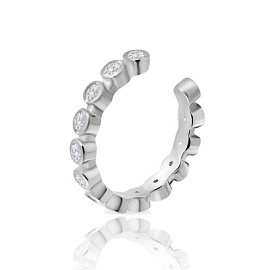 Серьги кафф 53142 серебро