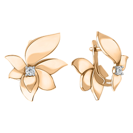 Серьги 08-258778 золото Цветок